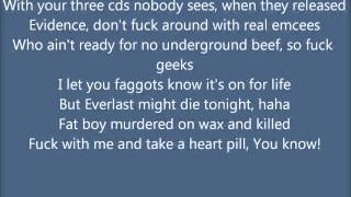 D12  Quitter Lyrics on screen Everlast DissHD [upl. by Ilka]